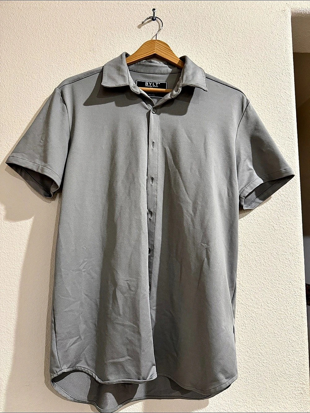 BYLT Men's Gray Short Sleeve Shirt